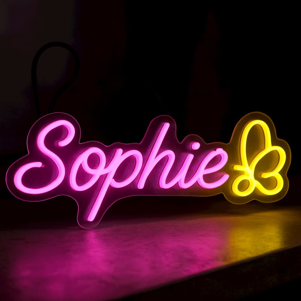 Custom Neon Sign with Child’s Name – Personalized LED Name Light for Kids Room, Nursery or Birthday Gift