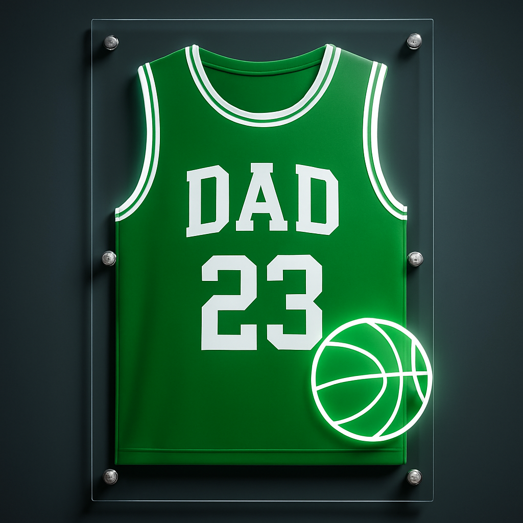 Custom Neon Jersey Sign – Personalized Gift for Dad