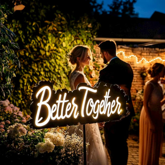 Custom Wedding Neon Sign – Personalized Couple Line Art, Engagement & Reception Backdrop, Anniversary Gift, Unique LED Wall Decor