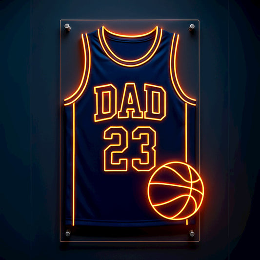 Custom Neon Jersey Sign – Personalized Gift for Dad