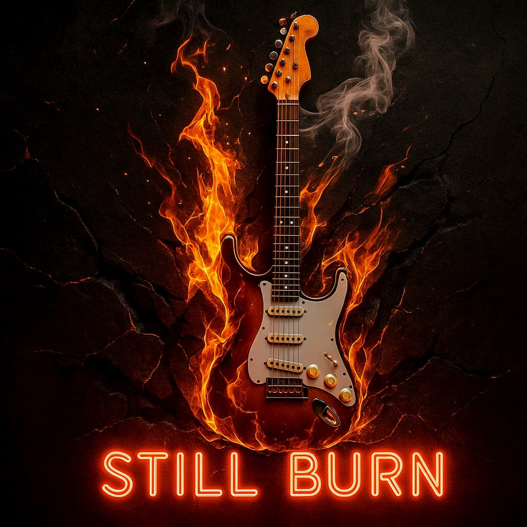 STILL BURN” Father’s Day Neon Wall Art – Guitar & Drum Edition