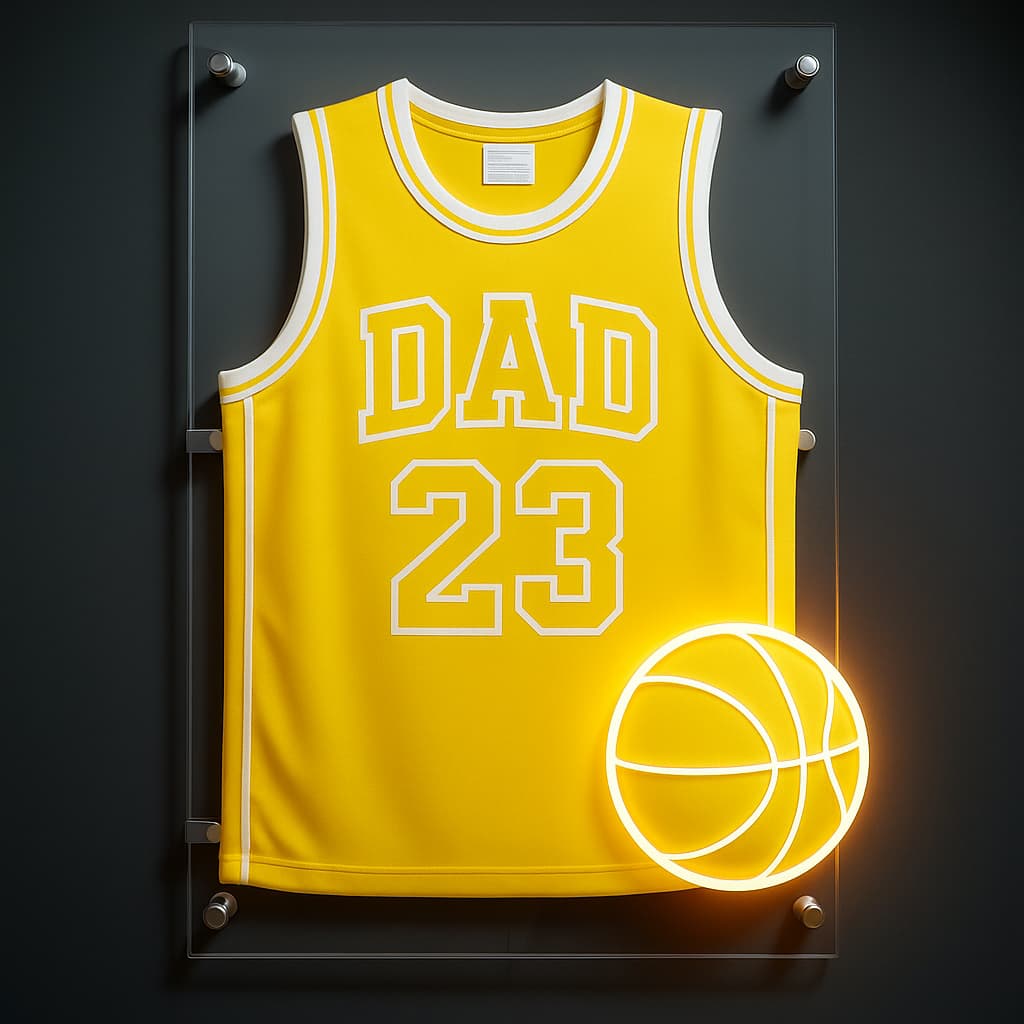 Custom Neon Jersey Sign – Personalized Gift for Dad