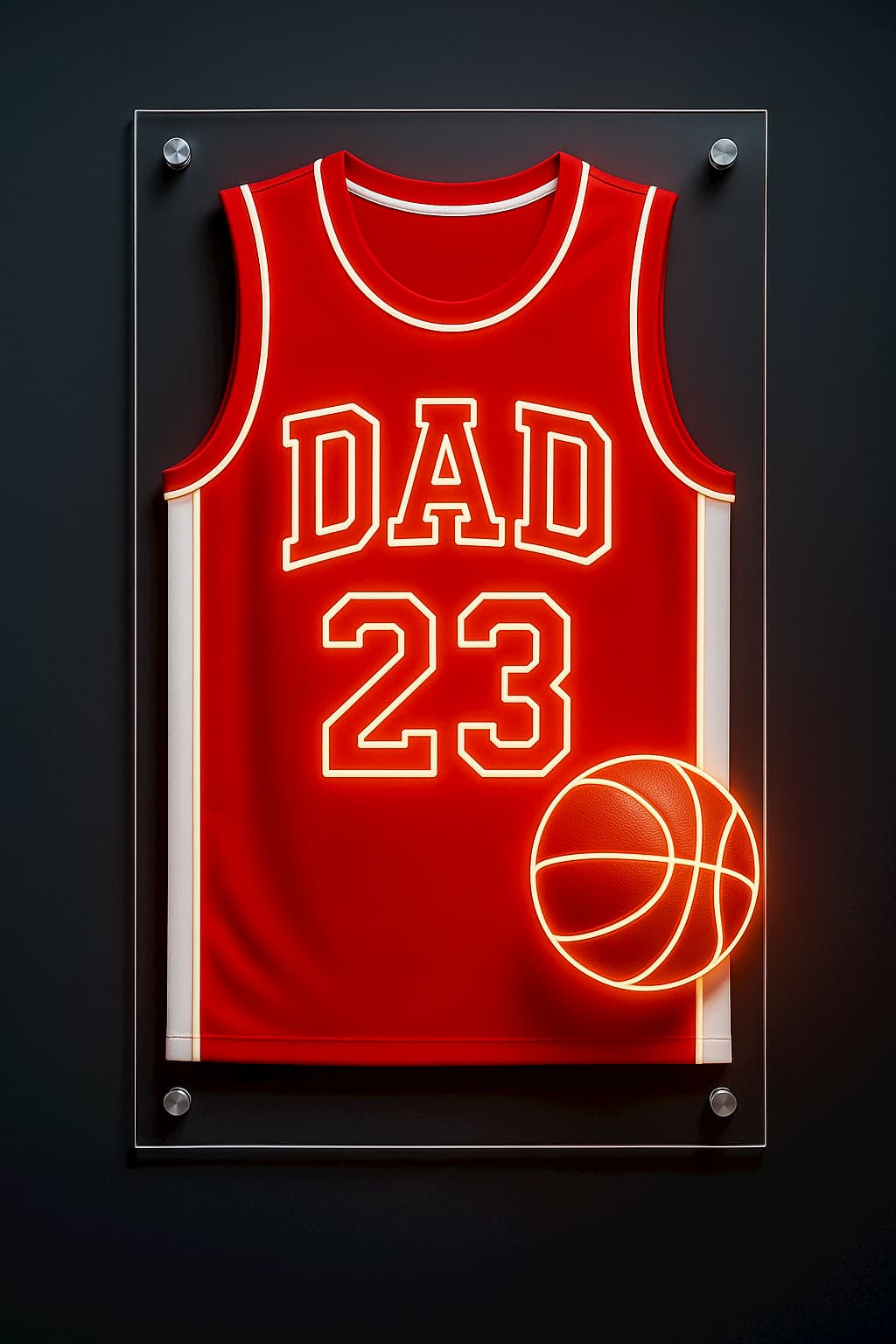 Custom Neon Jersey Sign – Personalized Gift for Dad