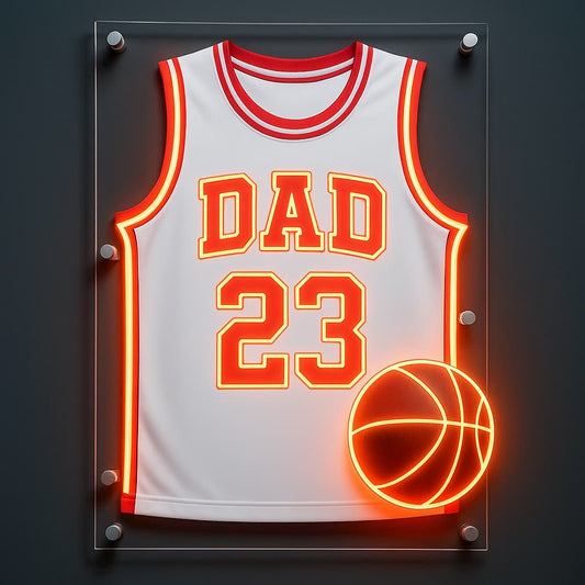 Custom Neon Jersey Sign – Personalized Gift for Dad